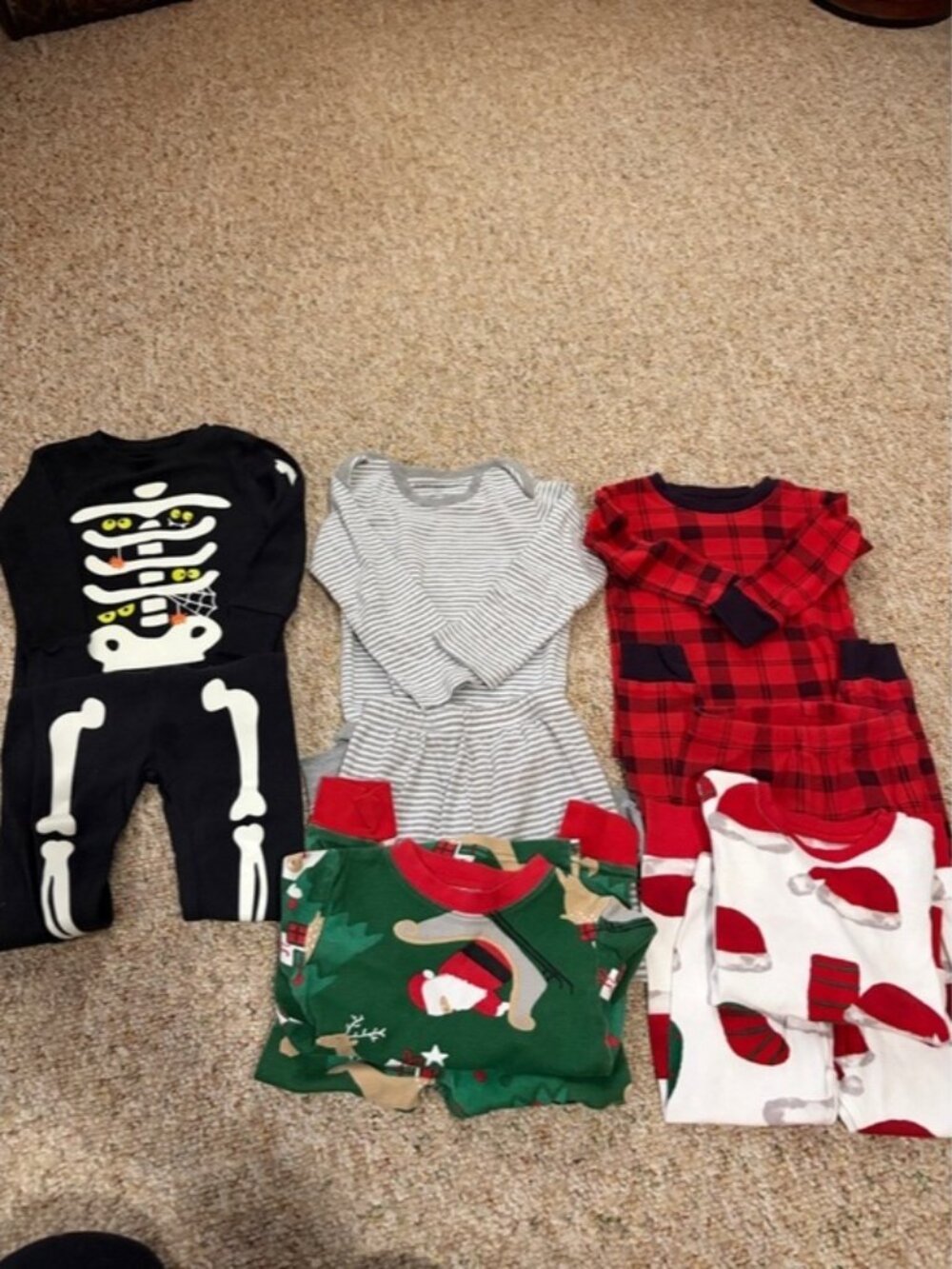 Kids Holiday & Everyday Pajama Bundle - Skeleton, Plaid, Stripes, Holiday Prints